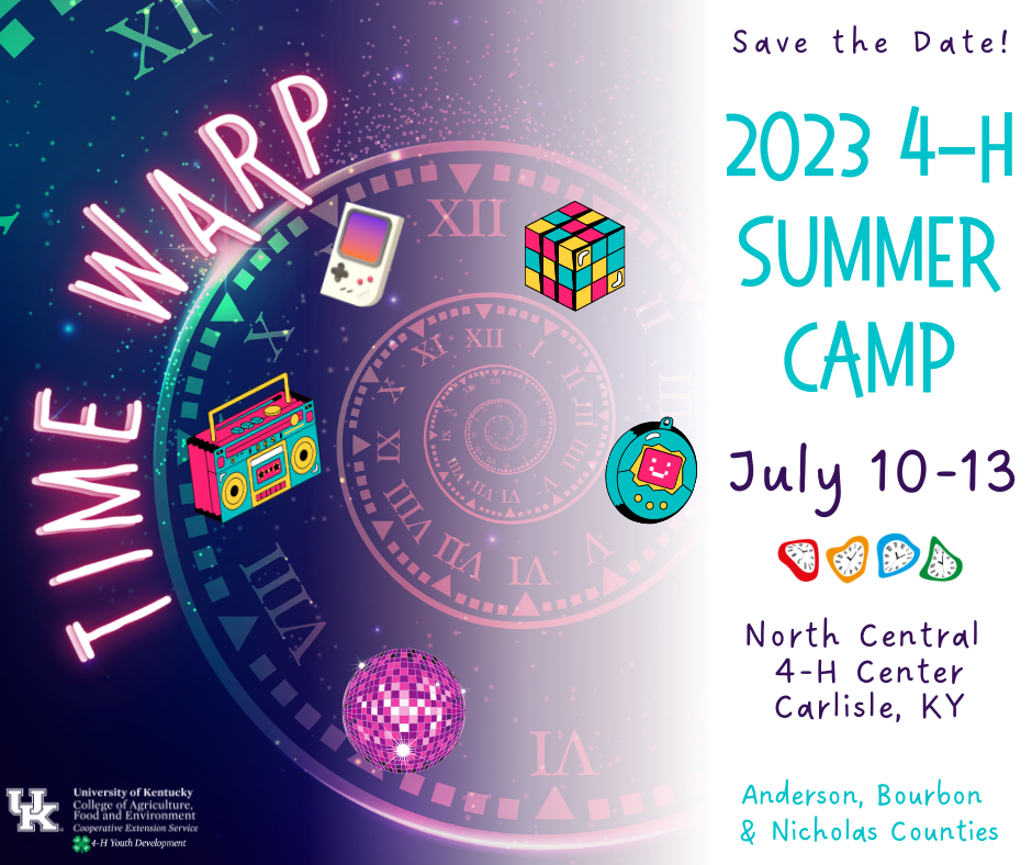 Flyer for 2023 4-H Summer Camp - July 10-13